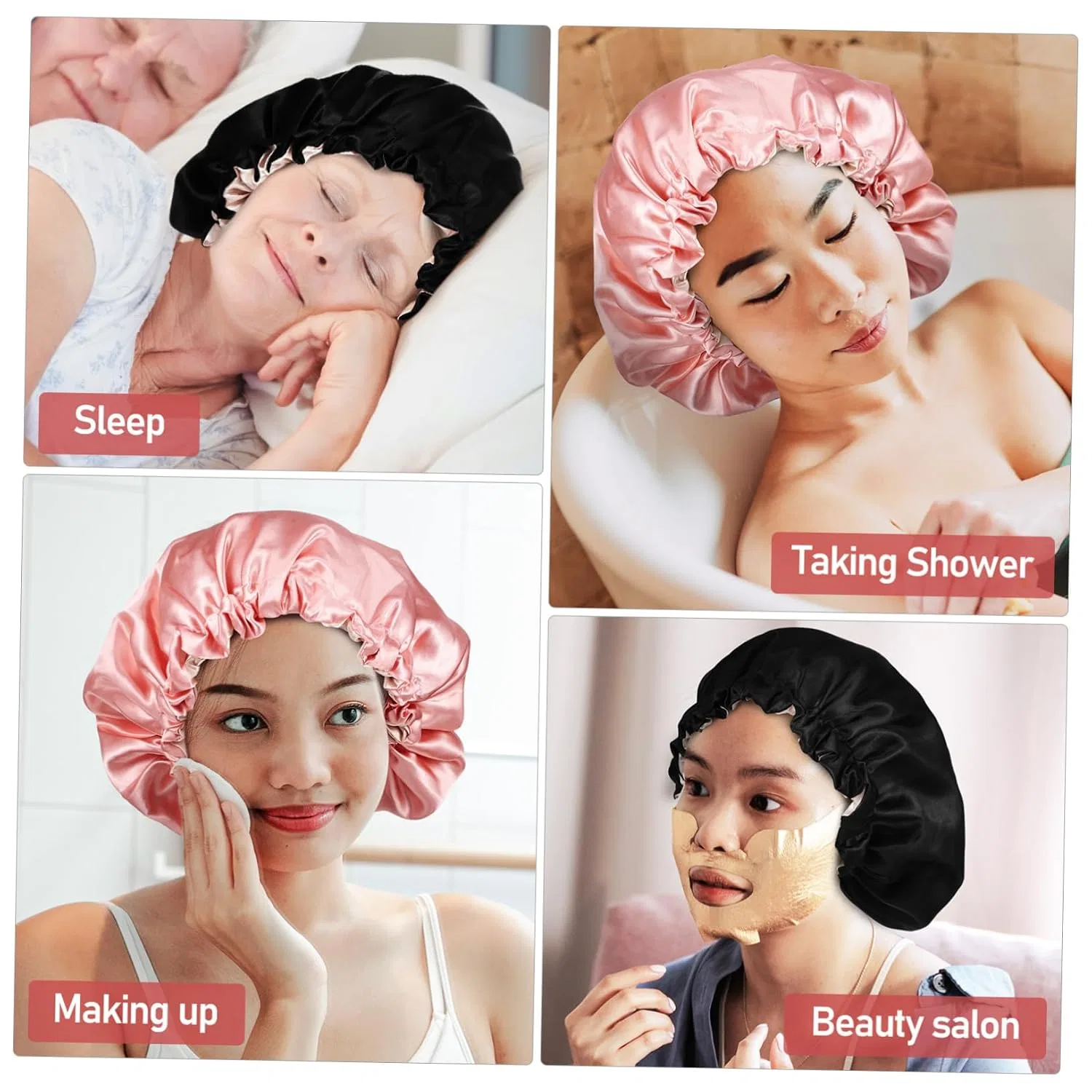 Набор шапочек для душа из сатина, 4 шт, Be Beatifufu — фото 3