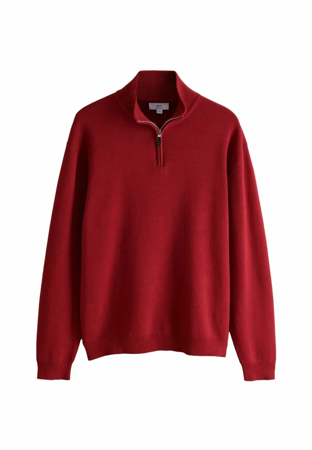 Свитер стандартного кроя с молнией на четверть длины Next, Burgundy Red