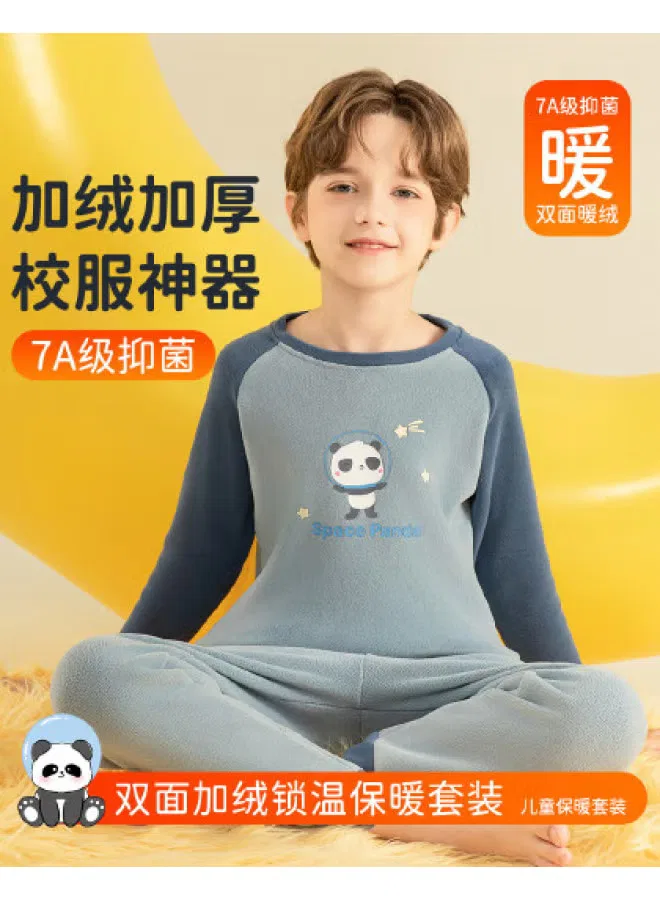 Комплект термобелья для мальчиков с круглым вырезом Little Panda Homewear Fenton, синий