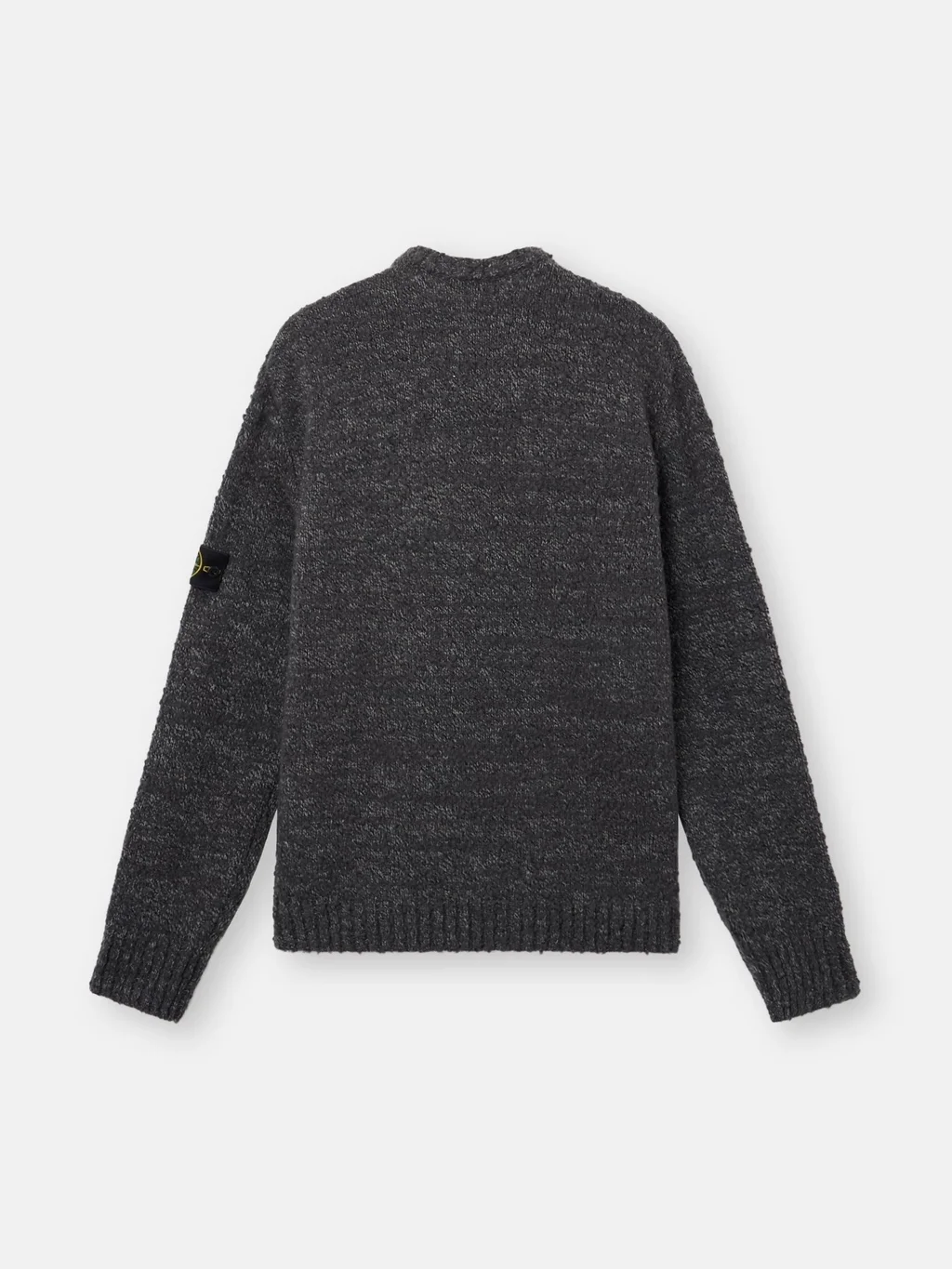 Мужской свитер Stone Island Loose-fit Crewneck With Ribbed Trims, свинцово-серый меланж — фото 4