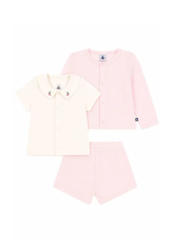 Комплект из шорт и топа хлопковый Petit Bateau pink, розовый