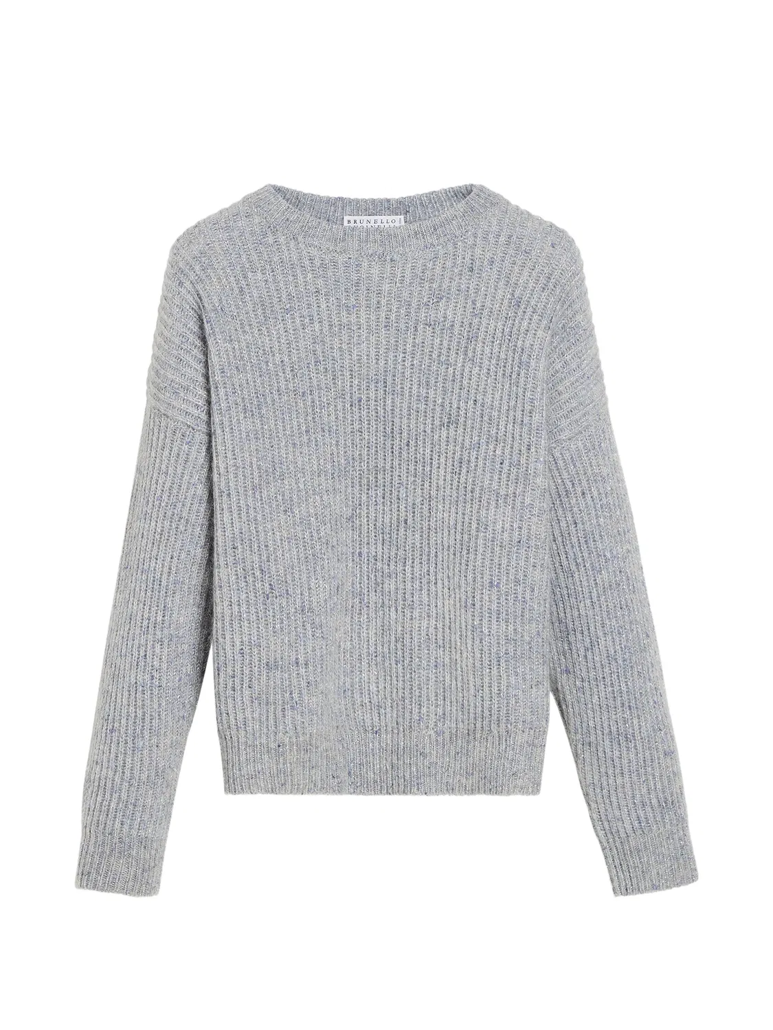 Свитер English в рубчик Brunello Cucinelli Kids, серый