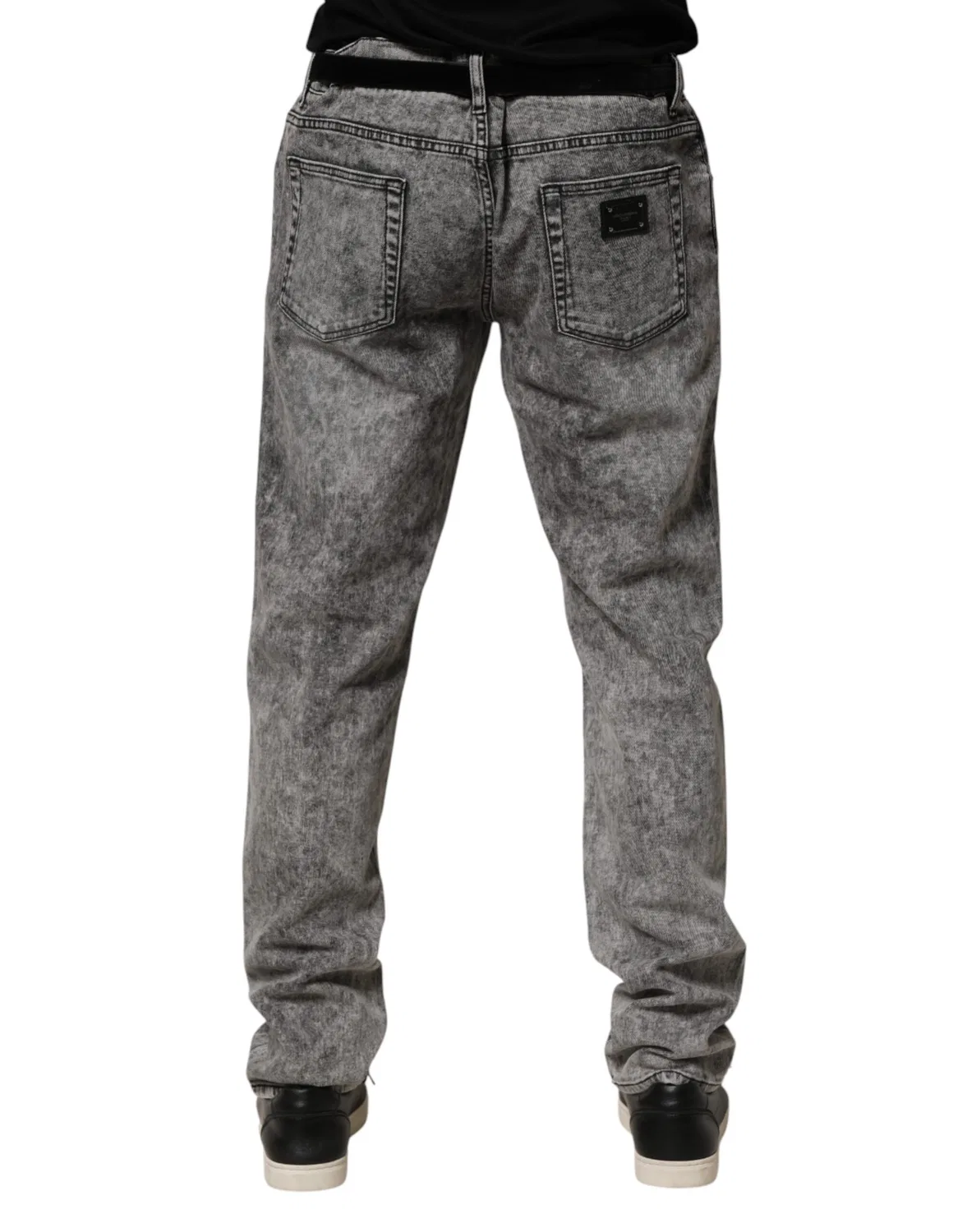 Мужские джинсы прямого кроя с логотипом Straight Denim Dolce & Gabbana, Gray — фото 4