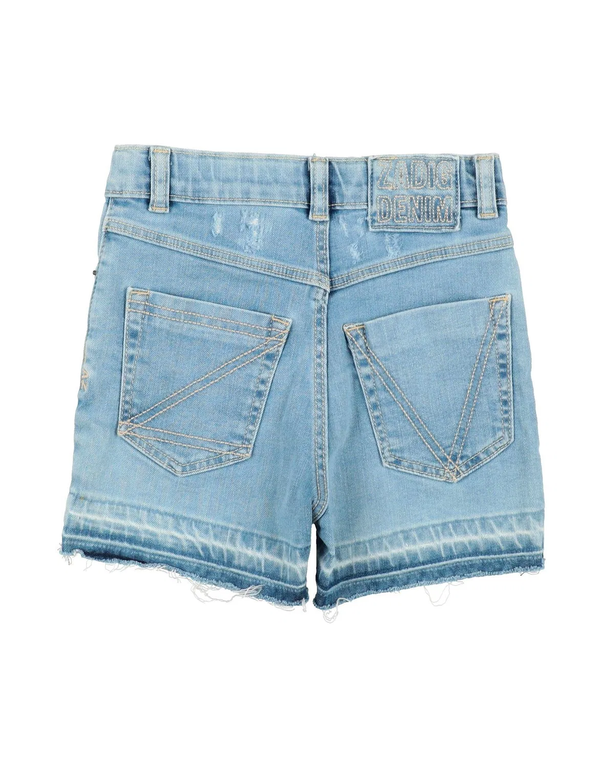 Детские джинсовые шорты для девочек с потертостями Zadig&Voltaire, синий — фото 2