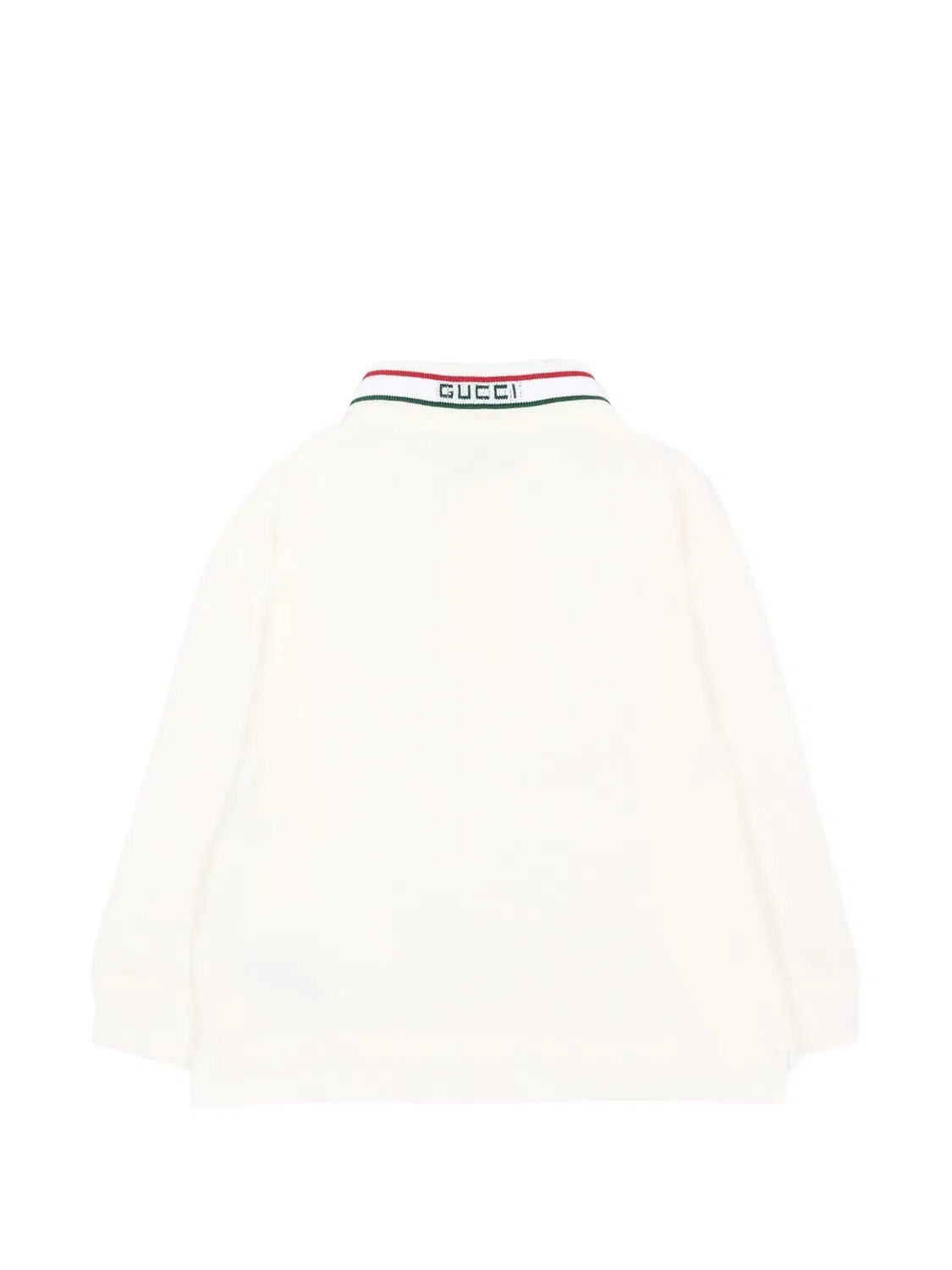 Рубашка поло с длинными рукавами и логотипом Gucci Kids, белый — фото 2