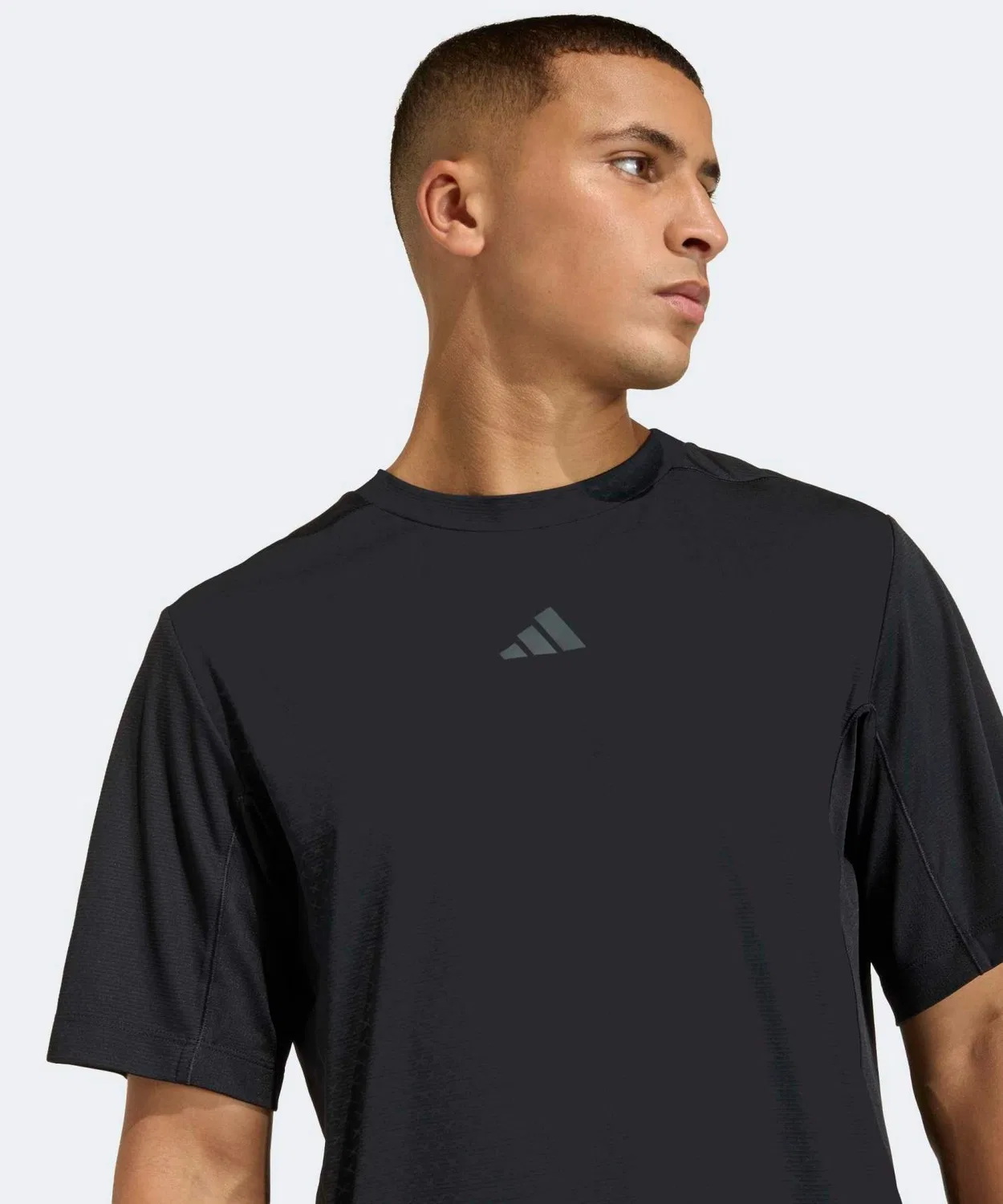 Мужская футболка с коротким рукавом D4T PrimeLift Three Stripes Adidas, Black — фото 3