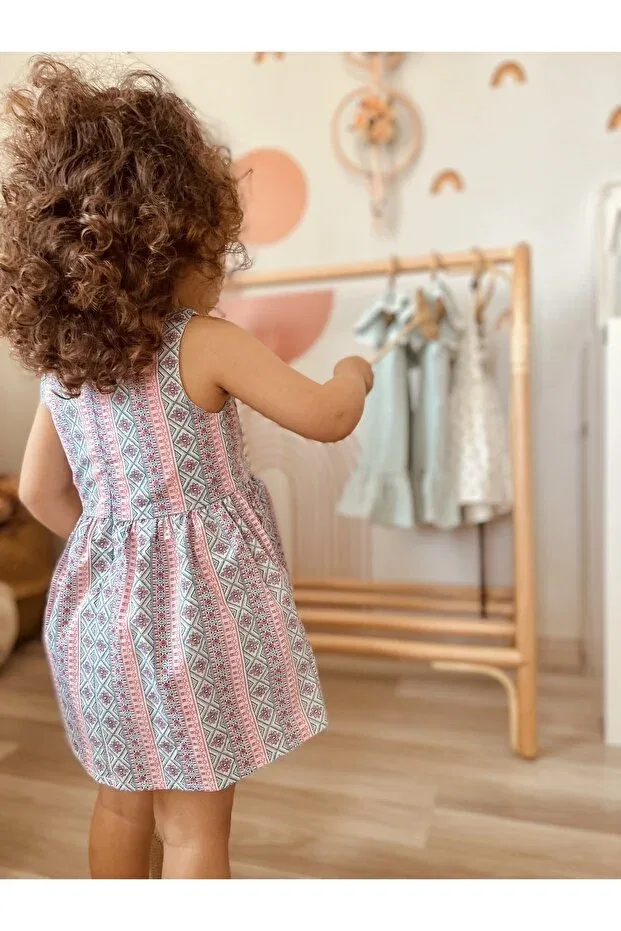 Детское платье для девочек с квадратным вырезом Design Kidsabu, Pink — фото 2