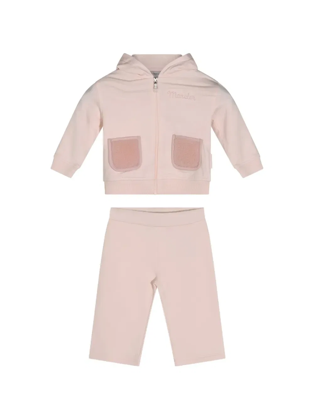 Спортивный костюм с флисовыми карманами с вышитым логотипом Moncler Enfant, розовый