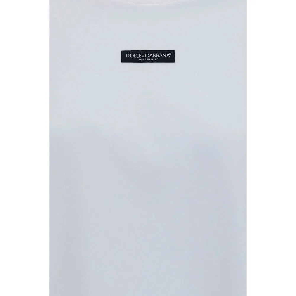 Женская футболка хлопковая White Cotton T-Shirt Dolce & Gabbana, White — фото 3