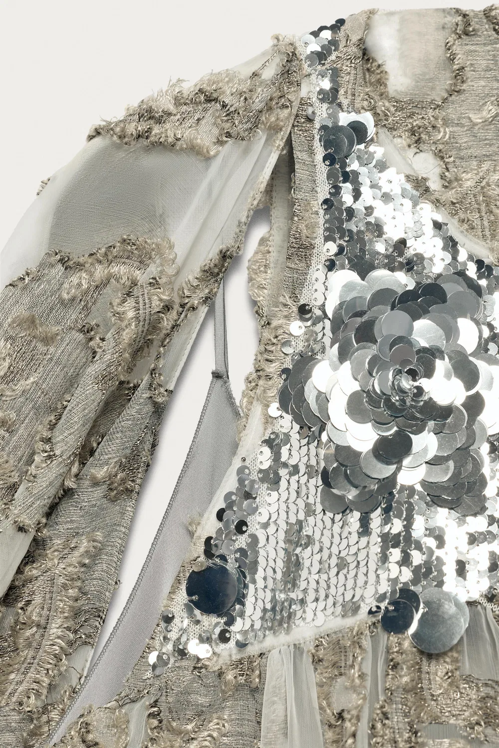 Платье-туника из жаккарда с пайетками, Marisa Berenson X Zara, Silver — фото 3