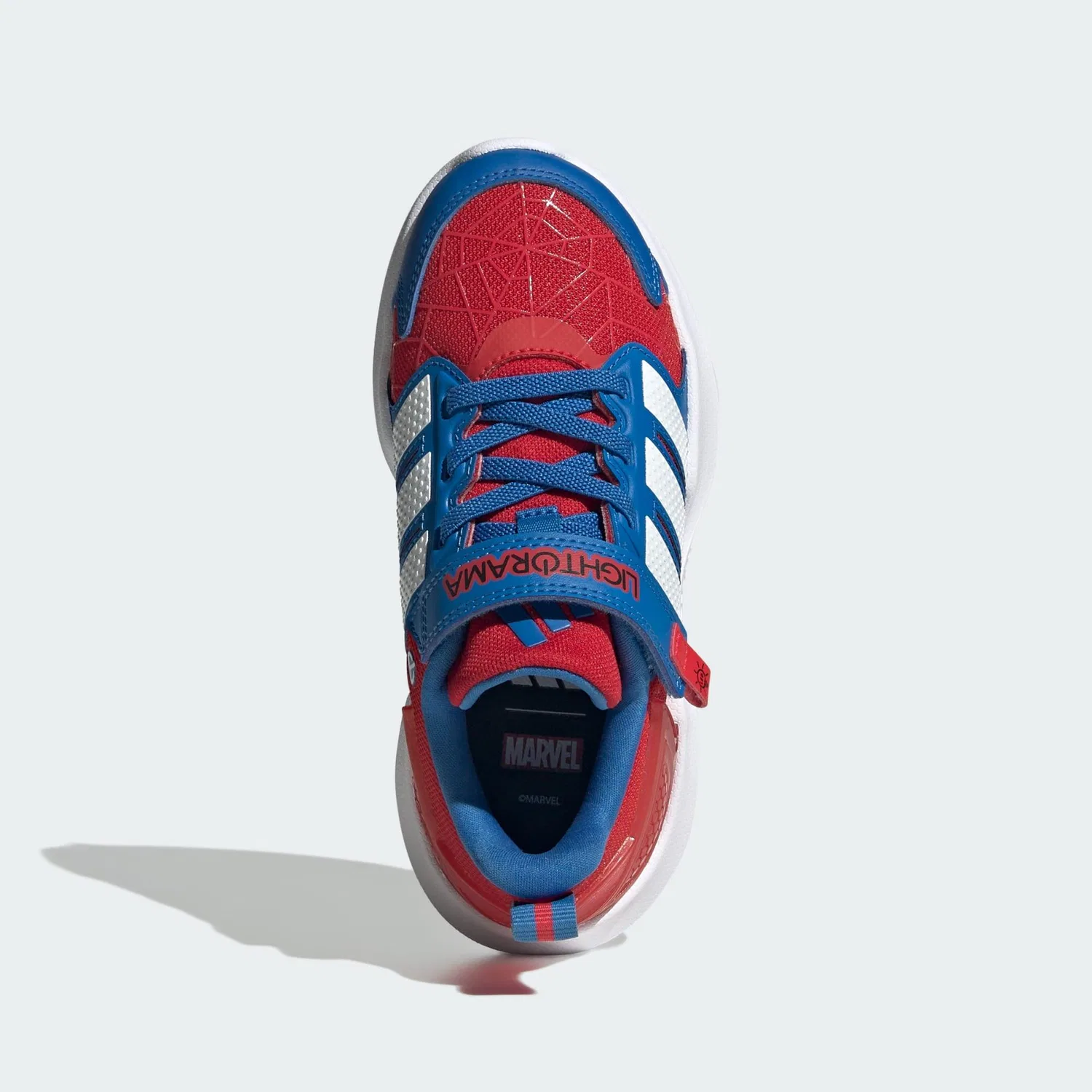Детские кроссовки с LED-подсветкой Marvel Lightorama Spider-Man Adidas, Scharlachrot Weiss Konigsblau — фото 2