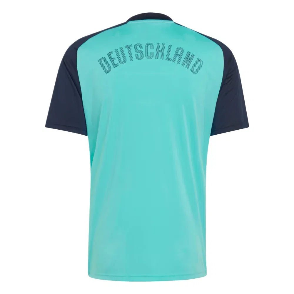 Мужская футболка Adidas Germany 26 Away Pre Match Jersey Asia Sizing Flash Aqua, зеленый — фото 2