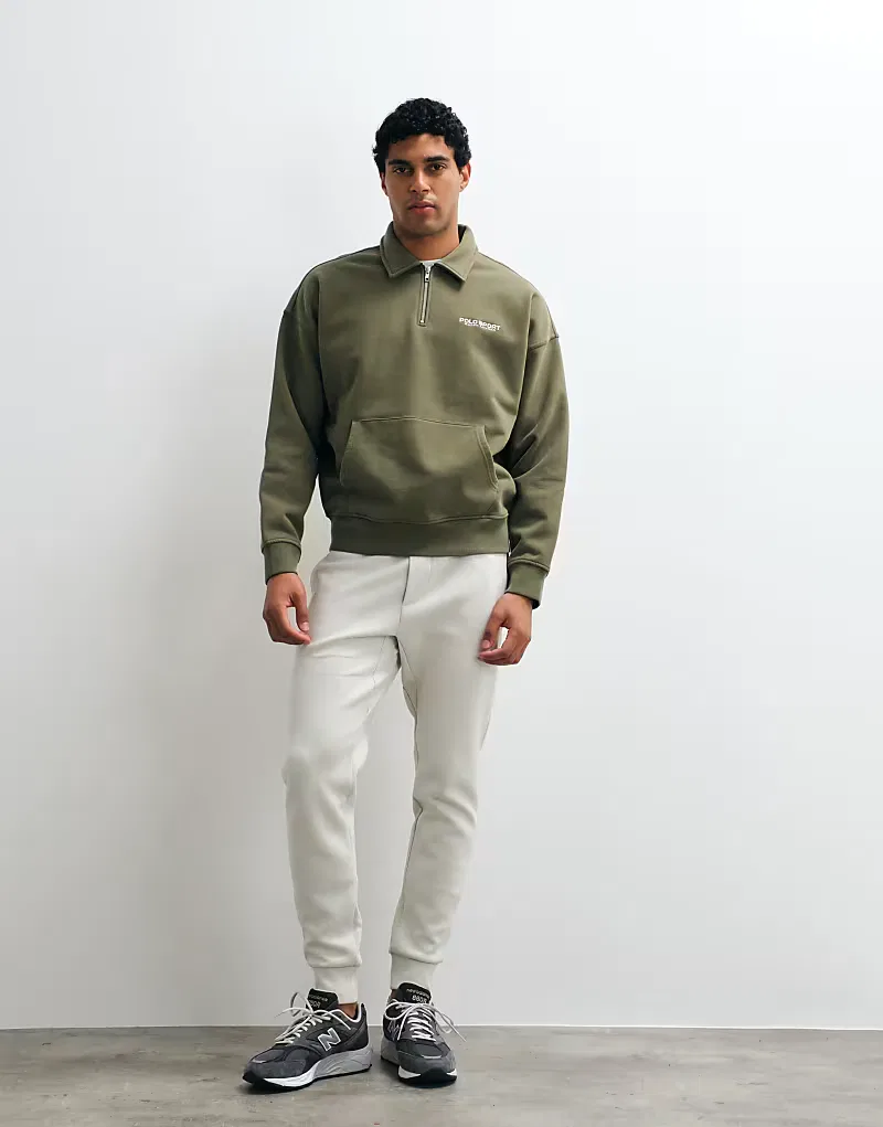 Свитшот спортивный с печатью на спине Polo Ralph Lauren, оливково-зеленый — фото 3