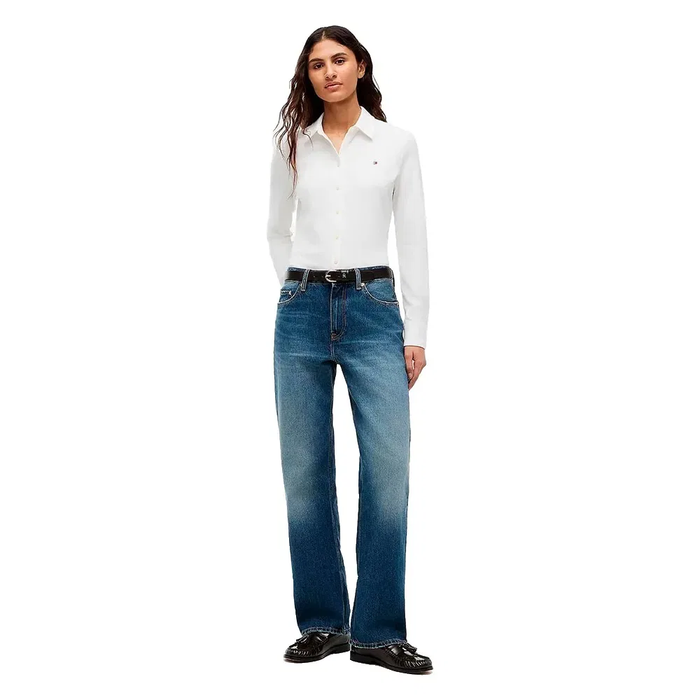 Женская рубашка с длинным рукавом Tommy hilfiger 1985 Slim Fit, White — фото 4
