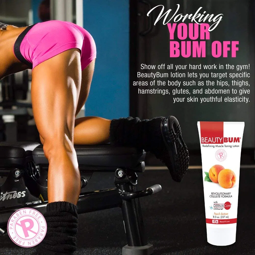 Лосьон для тела BeautyBum Tube Redefining Muscle Toning, 8 унций, Персик Beautyfit — фото 4