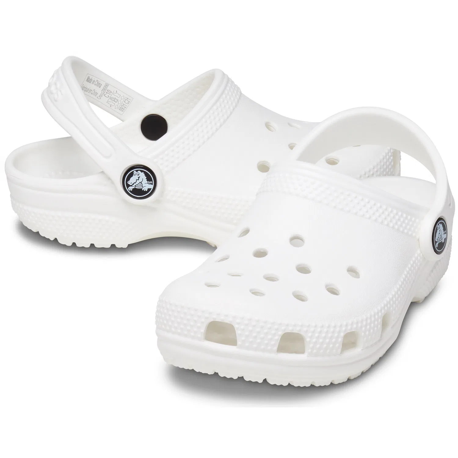 Детские клоги с перфорацией Crocs, White — фото 4