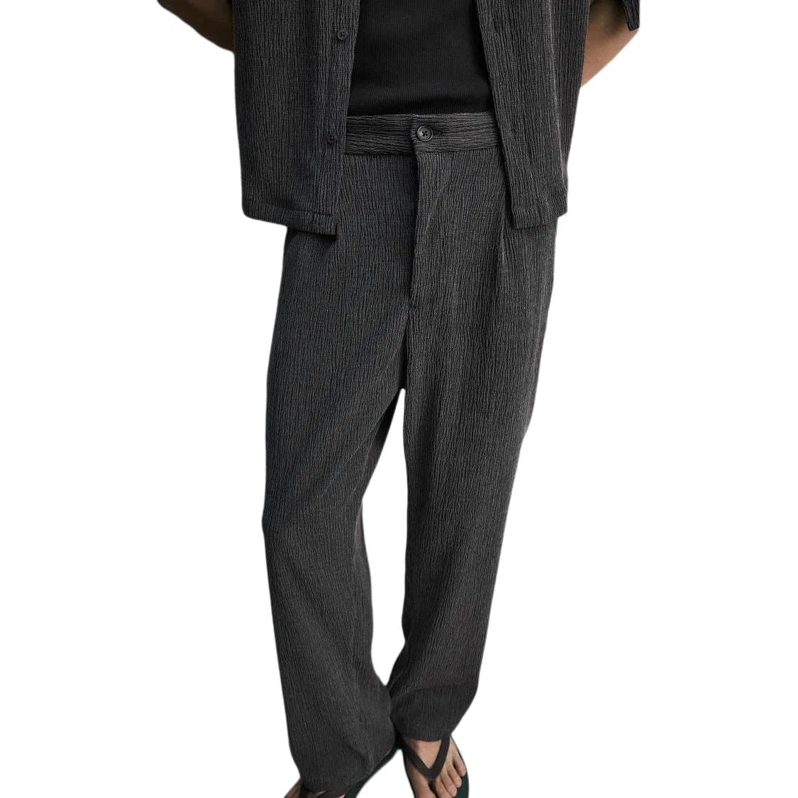 Мужские повседневные брюки прямого кроя Charcoal Gray ZARA, Charcoal Gray — фото 4