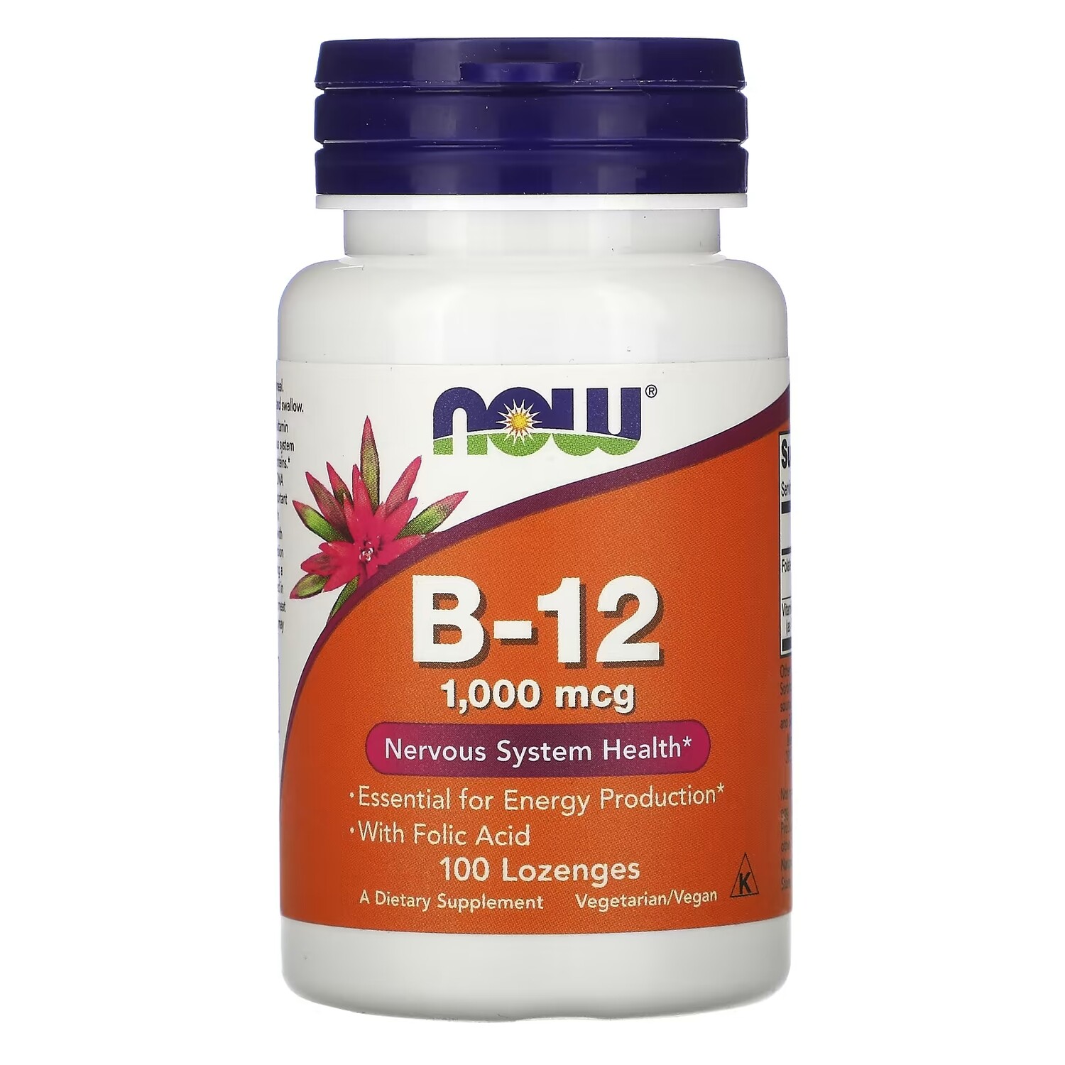 

Витамин B12 NOW Foods, 100 пастилок