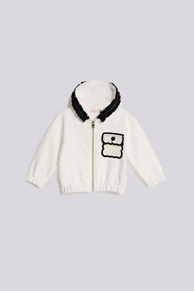 Детское худи для девочек хлопковое Gb Baby, Ecru