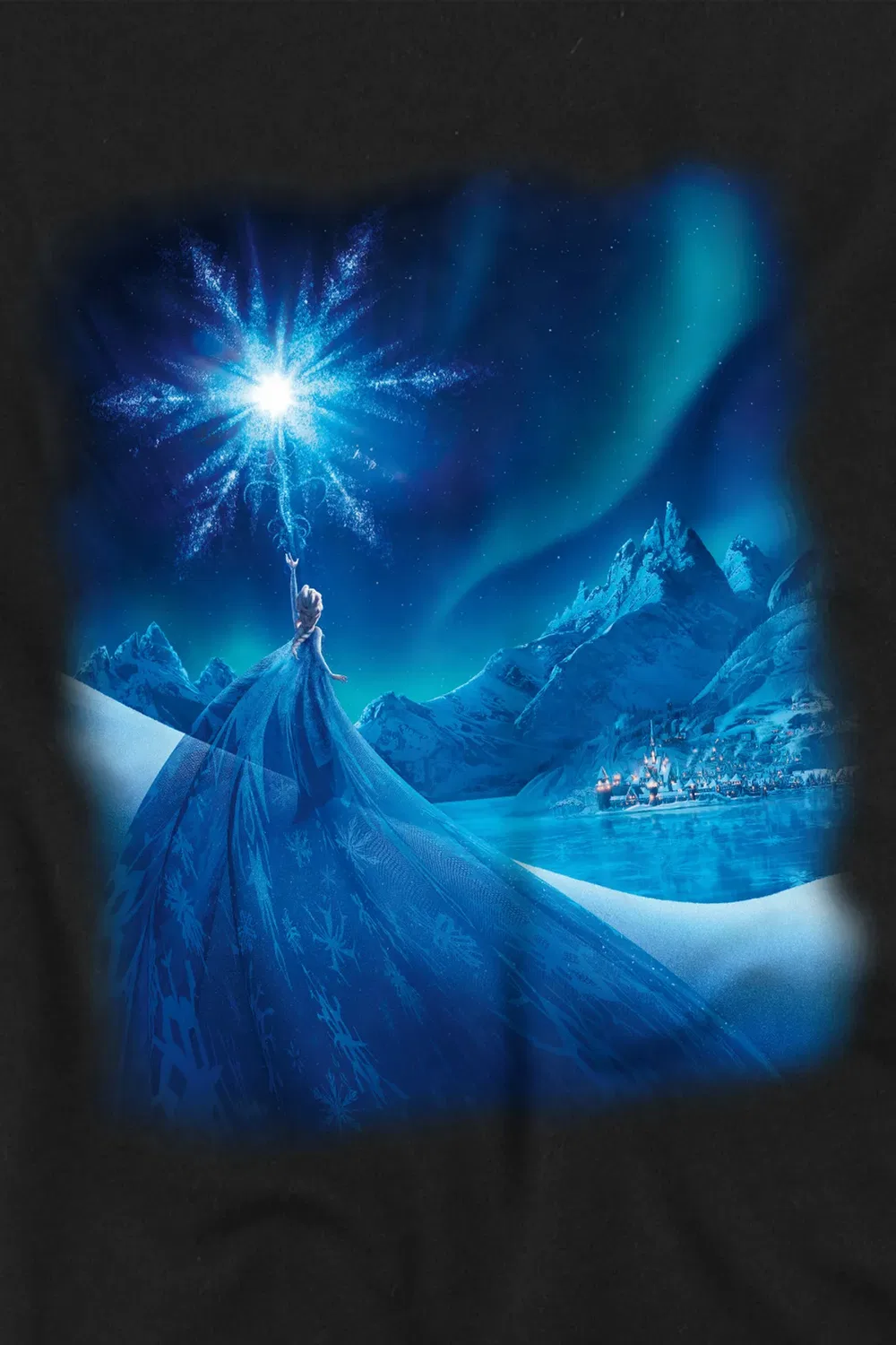Детская футболка с принтом Elsa's Magical Light Frozen, Black — фото 2