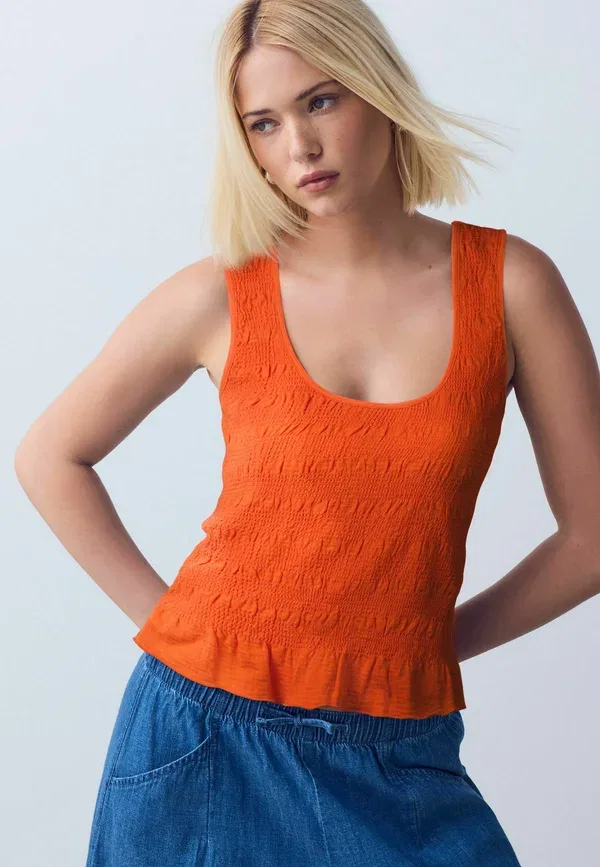 Топ хлопковый Regular fit Next orange, оранжевый