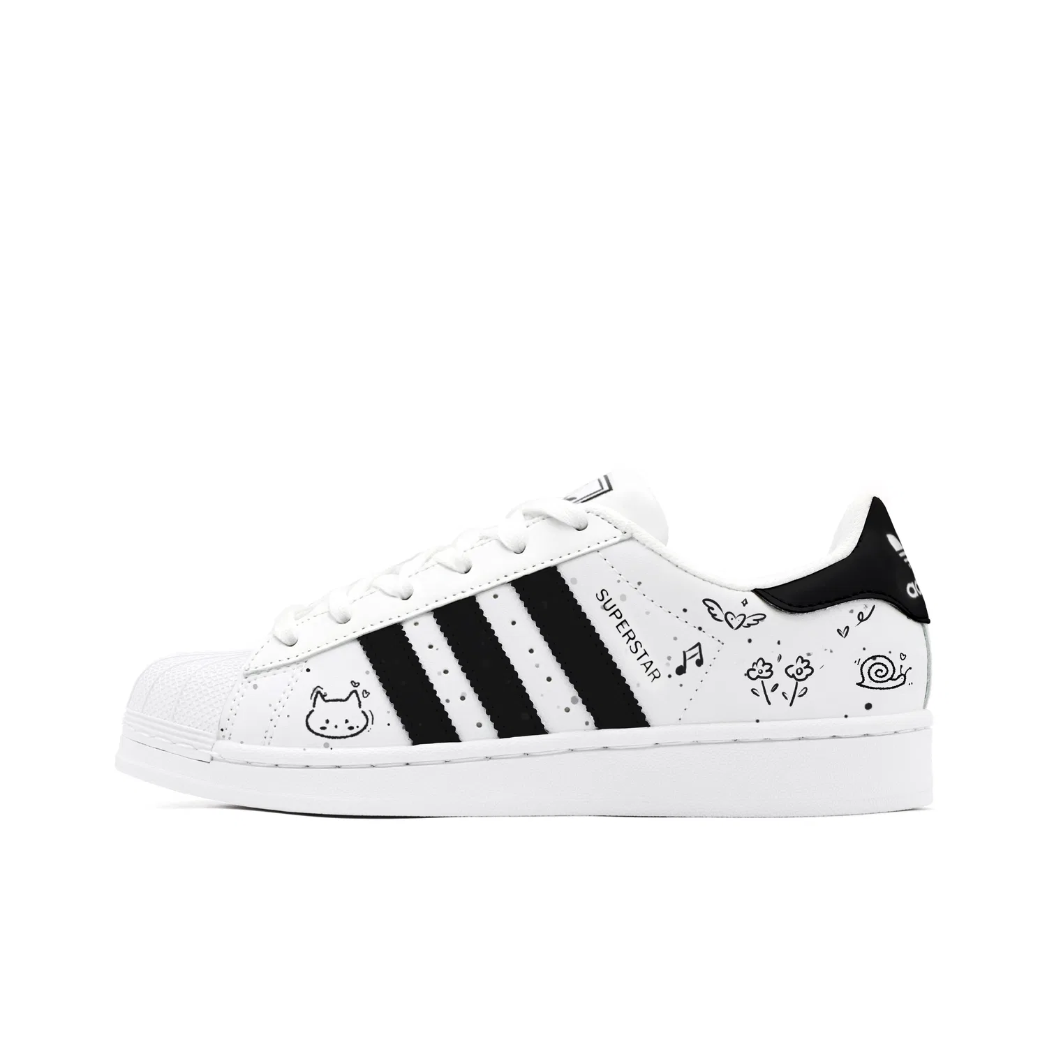 Детские кроссовки для скейтбординга с низким силуэтом Superstar 2 Adidas Originals, Black White