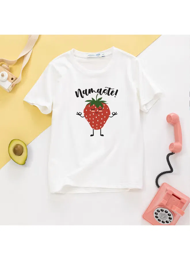 Футболка с коротким рукавом с принтом клубники Jeanswest, белый — фото 2