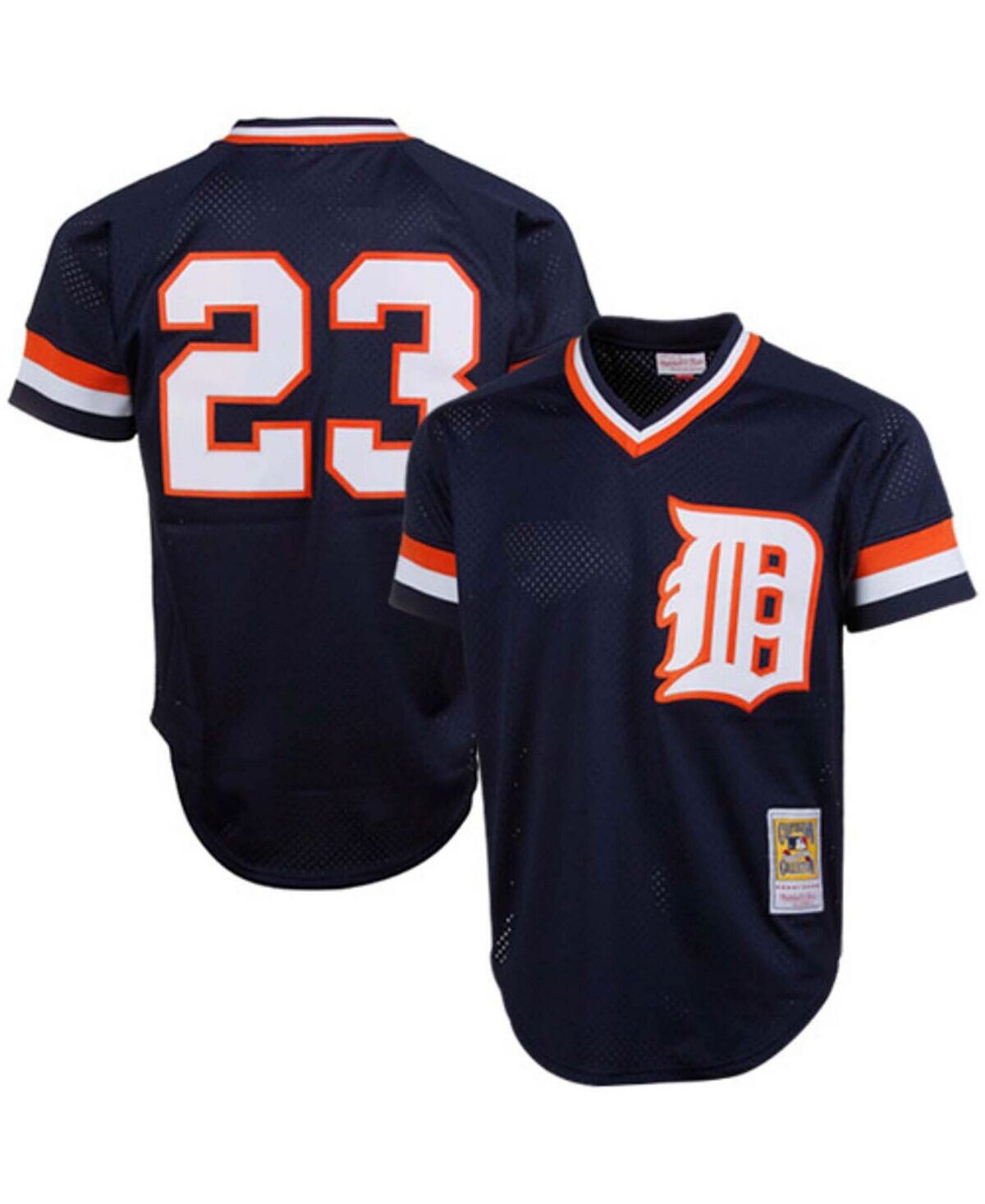 

Мужская футболка kirk gibson navy detroit tigers 1984 authentic cooperstown collection mesh batting practice jersey Mitchell & Ness, синий