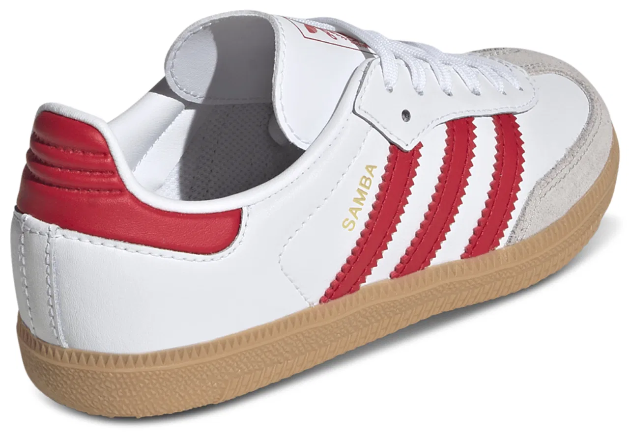 Кеды для мальчиков Samba Adidas, цвет White/Better Scarlet/Gum — фото 3