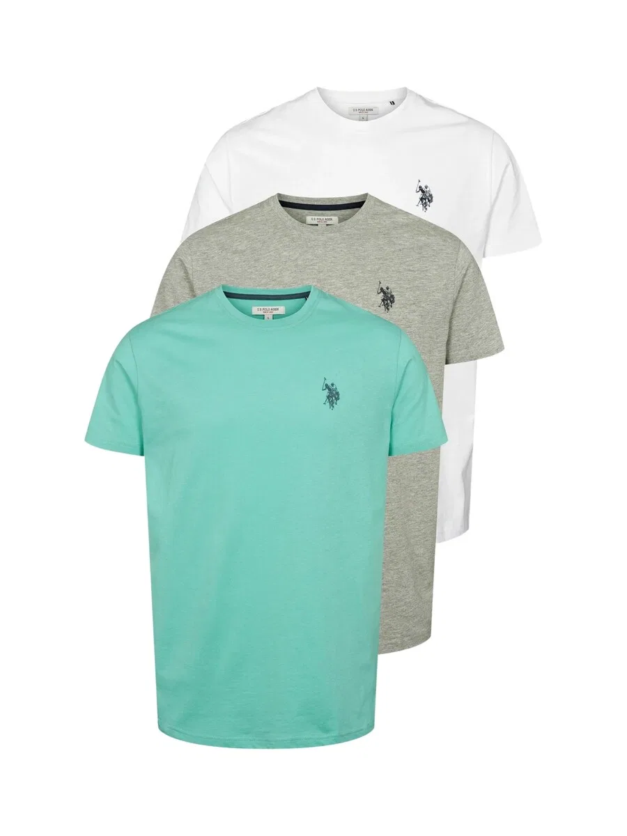 Футболка U.S. Polo Assn. 'UMBetil' серо-белого цвета с пятнистым рисунком