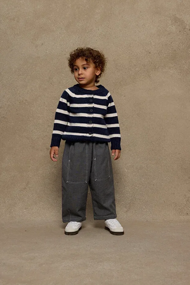 Детский кардиган в полоску Fahhar Kids, Navy Blue — фото 3