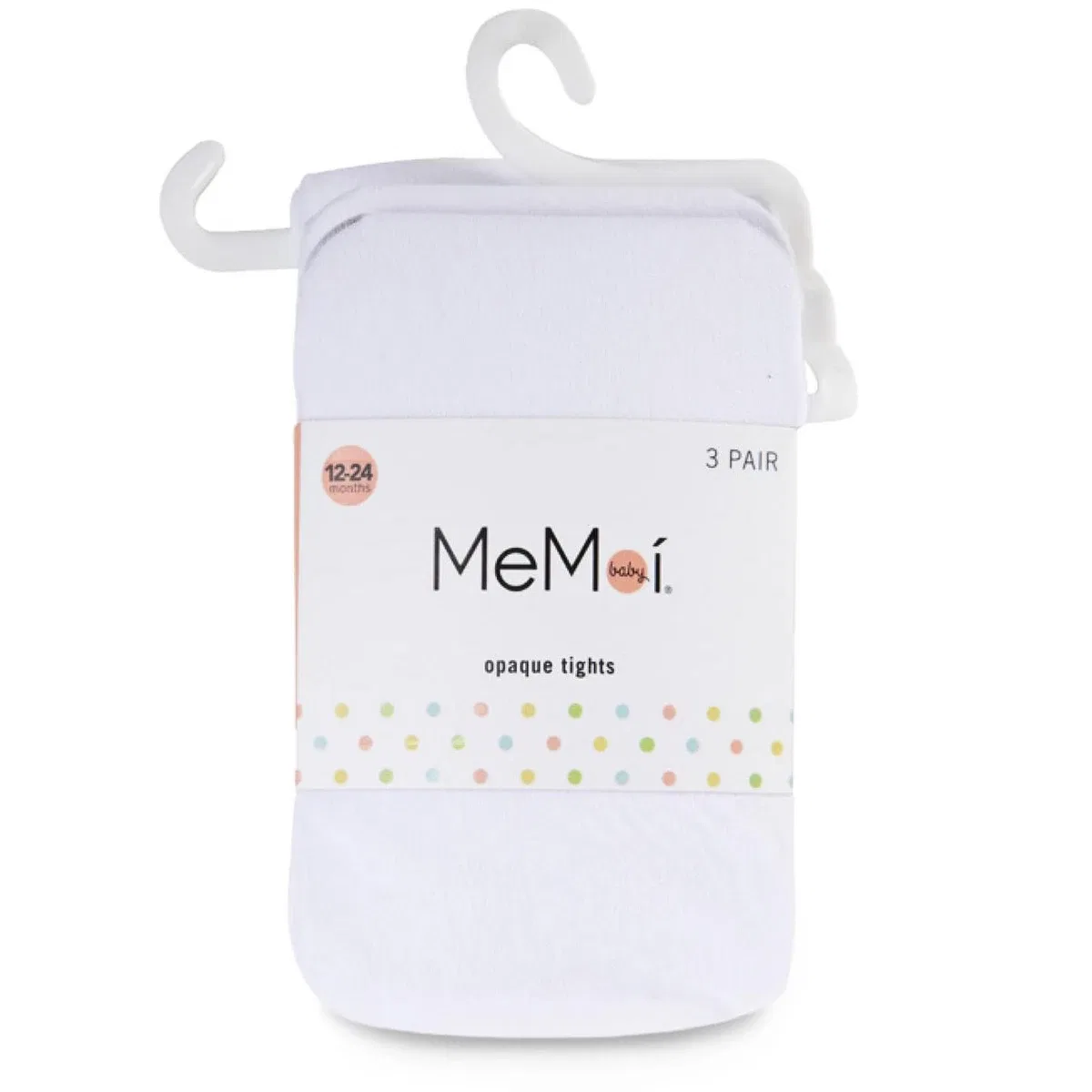 Детские колготки для девочек 3 пары непрозрачные Memoi LEGWEAR, White-White-White — фото 3