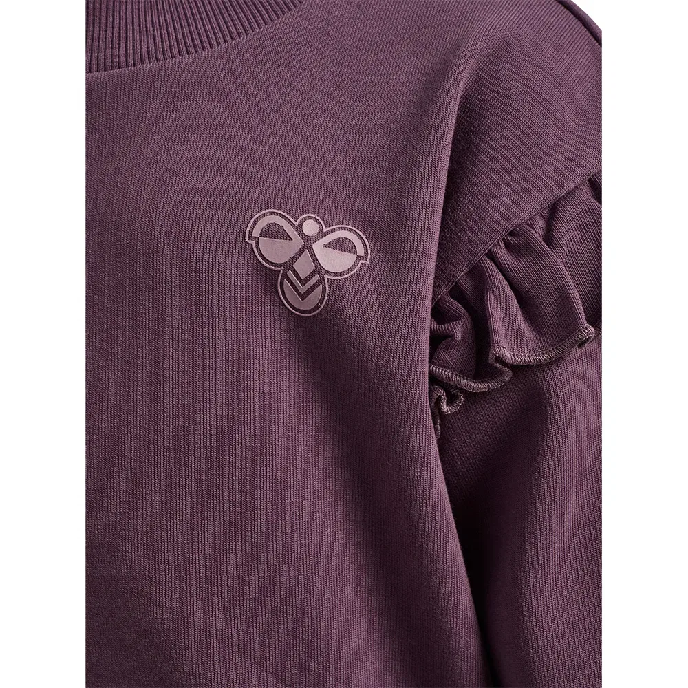 Детский свитшот для девочек с воланами Hummel Mini Loose Frill, Purple — фото 3