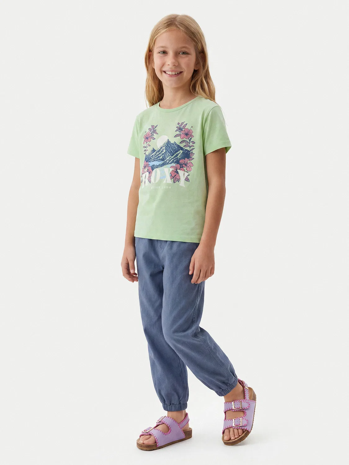 Футболка стандартного кроя для девочки Lily Vintage Roxy, зеленый — фото 2