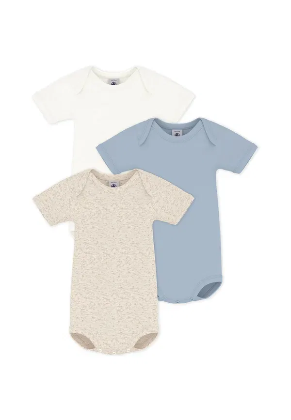 Комплект боди из хлопка 3 шт Bebe unisex Petit Bateau marshmallow