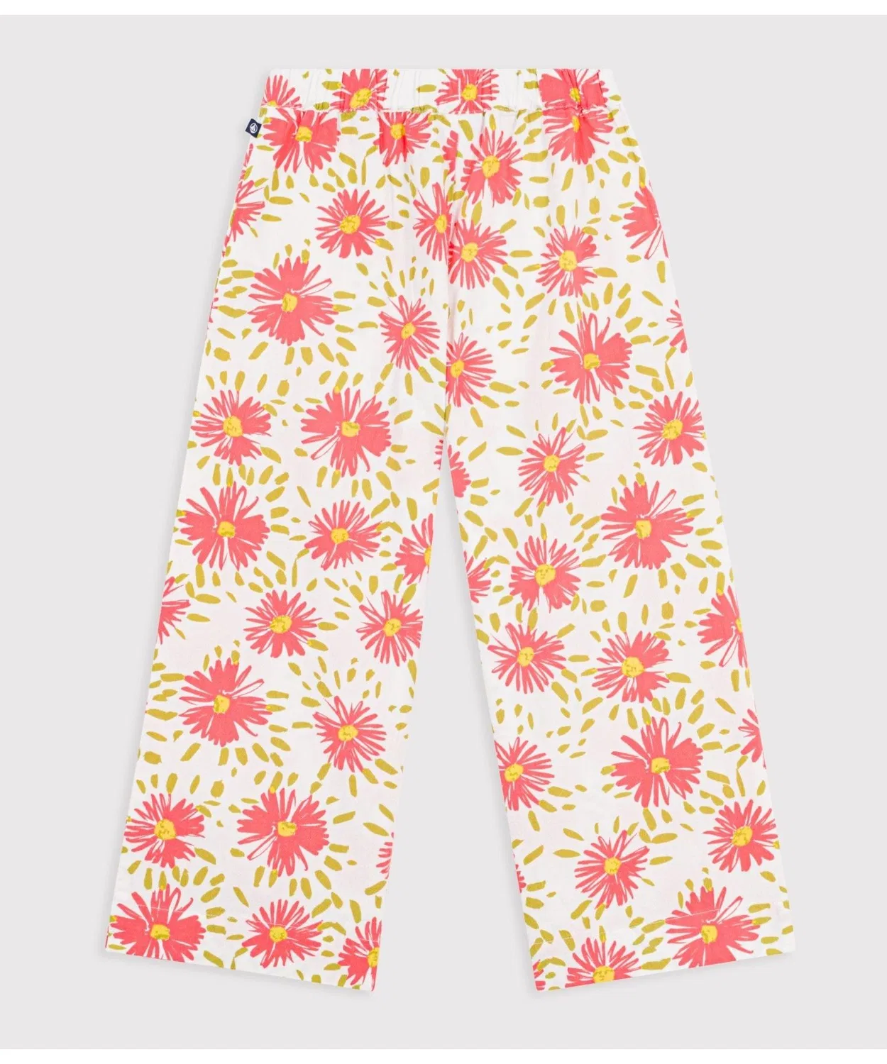 Детские штаны с цветочным принтом, хлопковые, стандартные PETIT BATEAU, White — фото 2