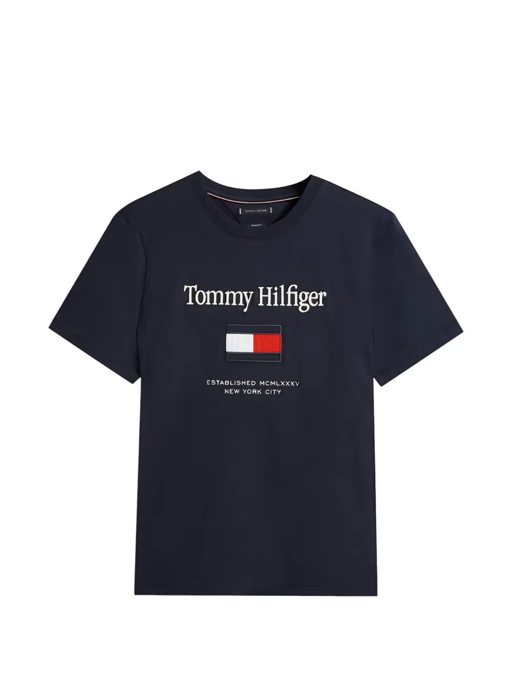 Футболка с вышитым логотипом Tommy Hilfiger, темно-синий