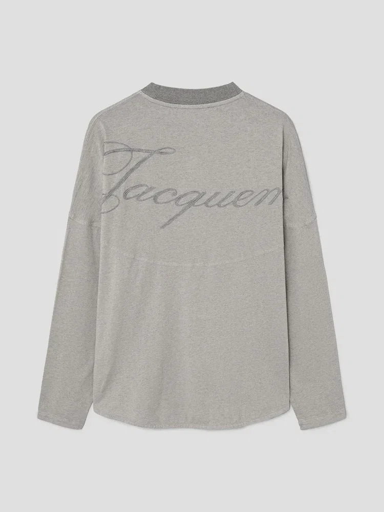 Футболка с длинным рукавом, дроп-шолдер JACQUEMUS, Grey — фото 2
