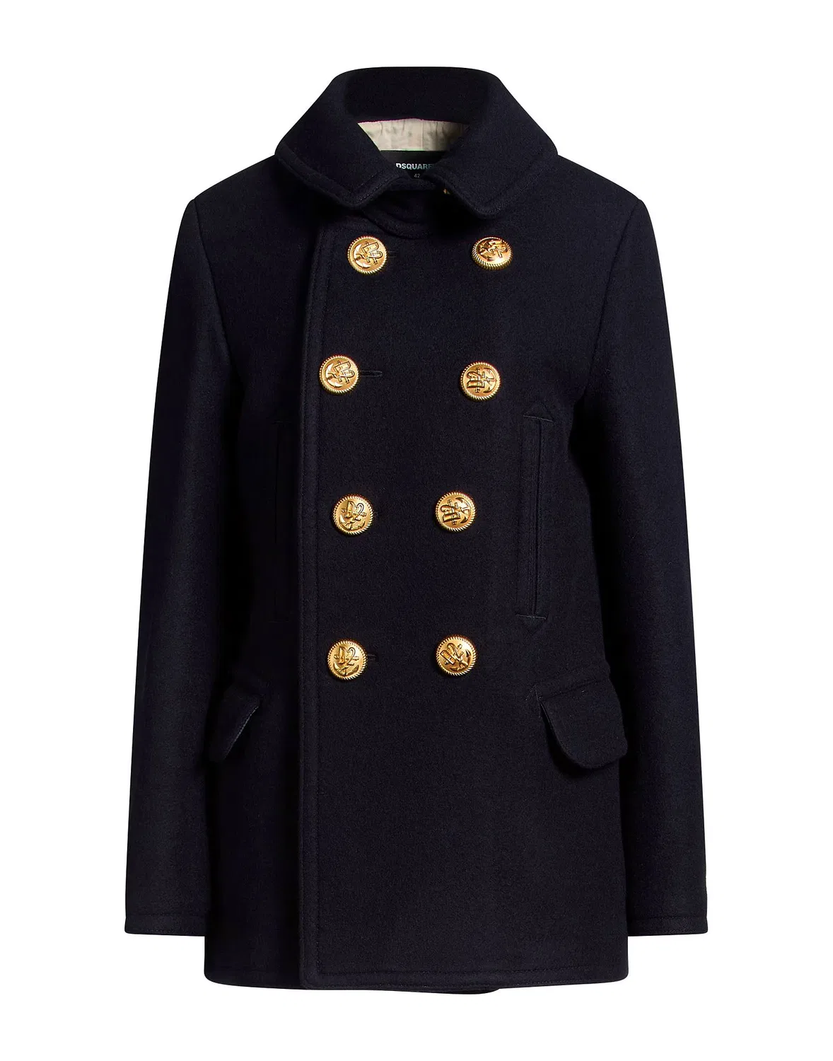 Женское двубортное пальто шерстяное Dsquared2, синий