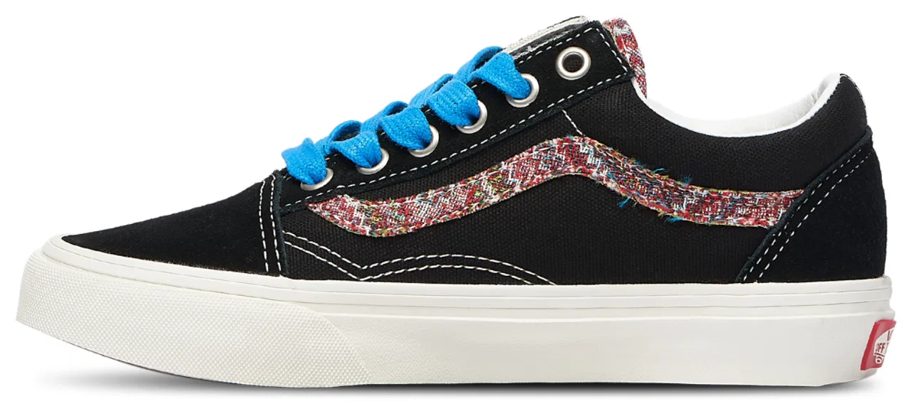 Детские кеды для мальчиков с канвасом и замшей Old Skool Vans, White/Black — фото 2