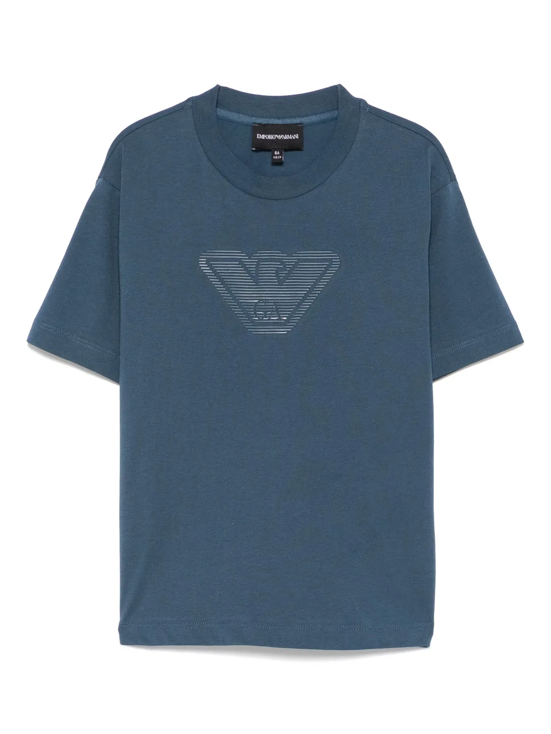 Emporio Armani Футболка из 100% хлопка синего цвета для мальчиков