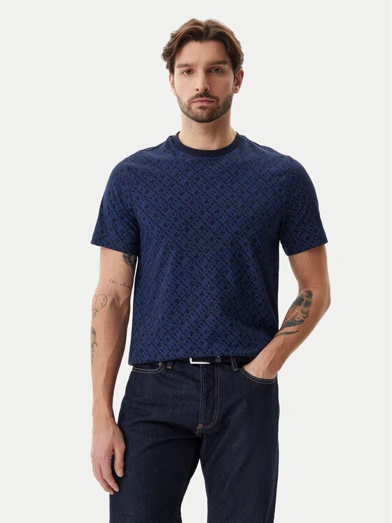 Футболка regular fit Monogram Tommy Hilfiger, темно-синий