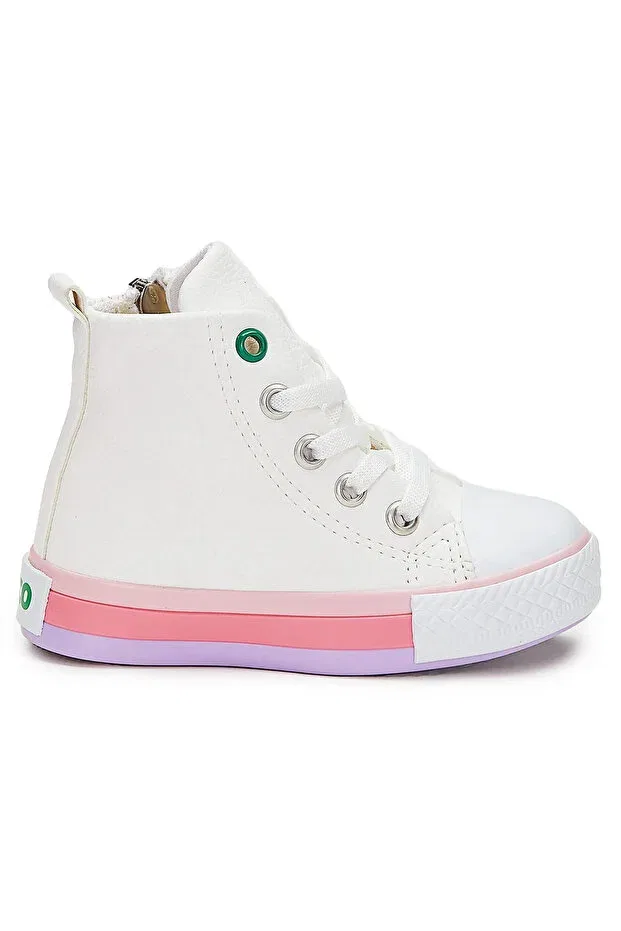 Детские ботинки для девочек на шнуровке Roro baby girl boots - 925.22k.210 model Vicco, White - Pink — фото 2