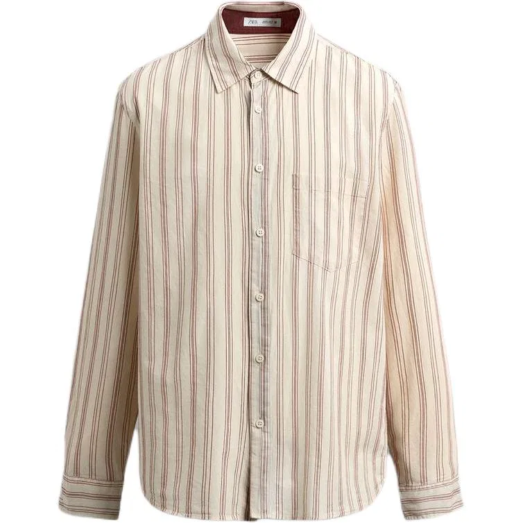 Мужская рубашка с длинным рукавом Oyster White ZARA, Oyster White