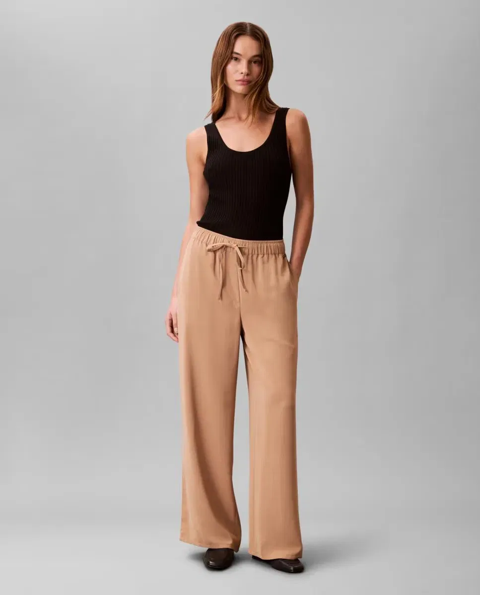 Женские брюки с эластичным поясом Calvin Klein, Beige