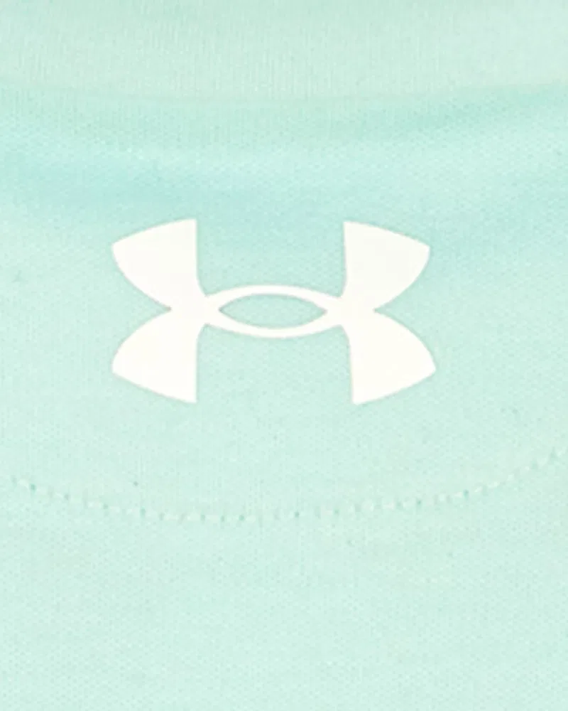 Детский комбинезон-поло для мальчиков из хлопка с коротким рукавом UA Solid UnderArmour, Ivory Dune/Sandstorm — фото 4