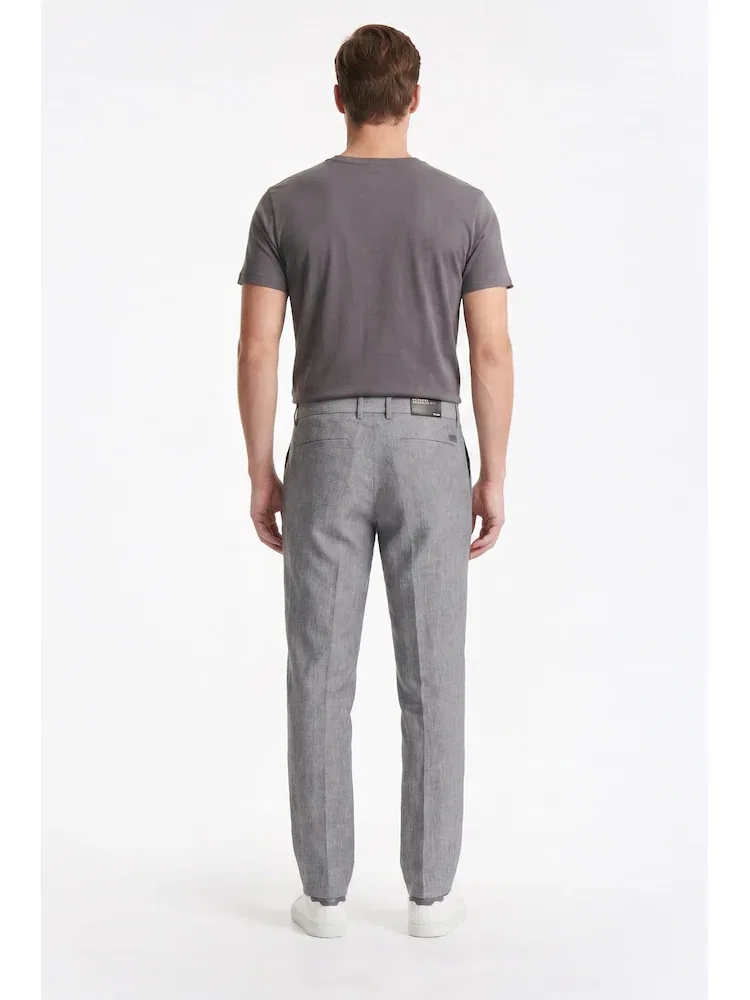 Чиносы из льняной смеси, Modern Fit BOSS, Silver — фото 3