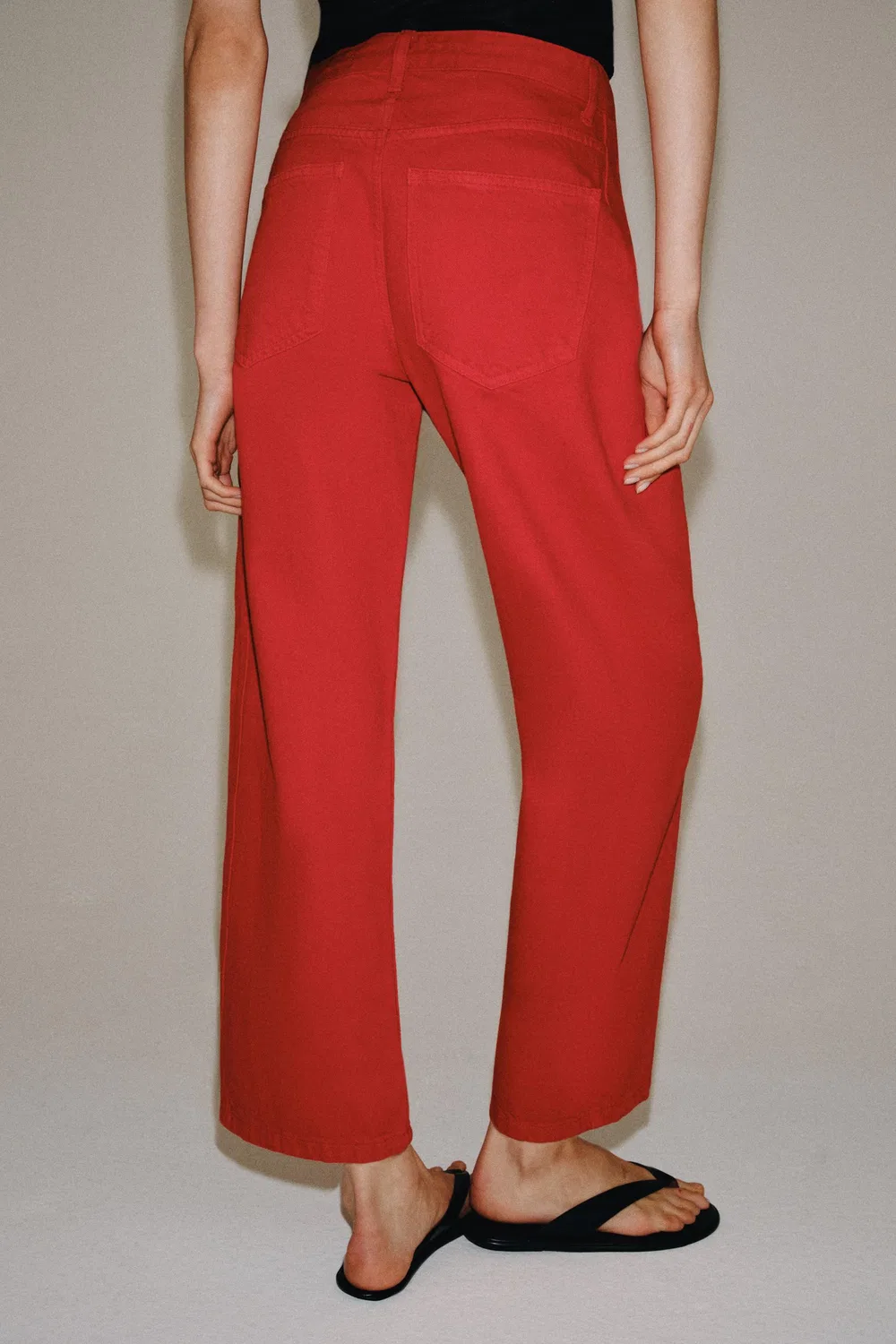 Джинсы свободного кроя средней посадки из коллекции ZW ZARA, Red — фото 3