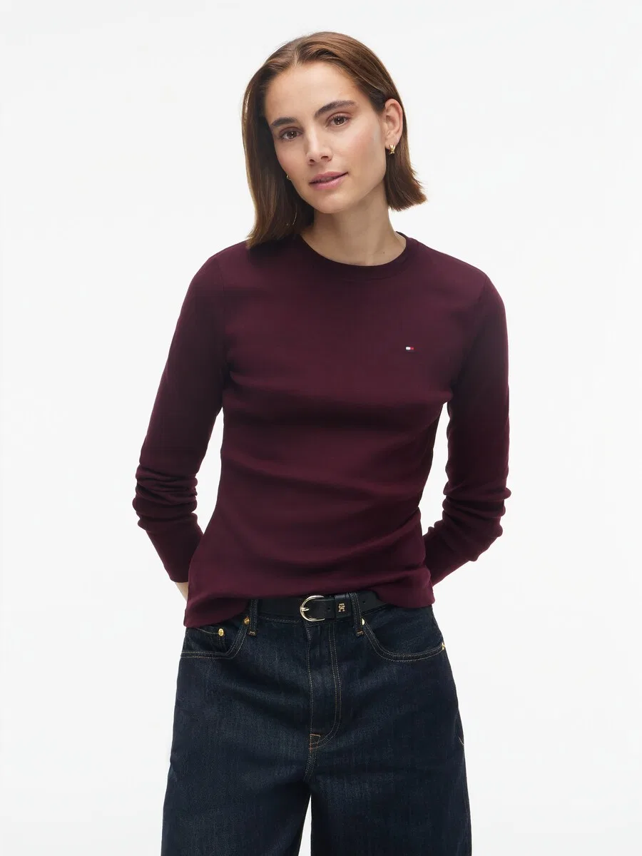 Топ TOMMY HILFIGER 'Cody' винно-красного цвета — фото 2