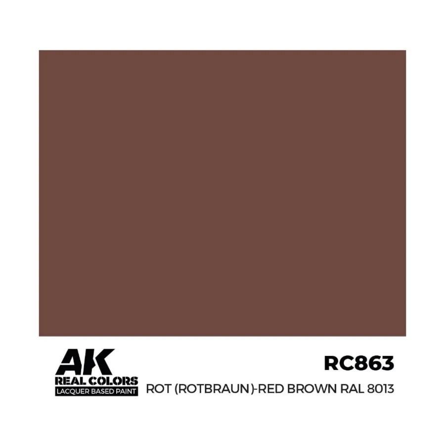 

Рот (Rotbraun)-Красный (Red Brown) RAL 8013, Paint - Real Color, Dropper Bottles (AK-Interactive)